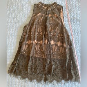 Green lacy boho blouse